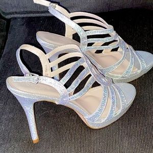 David's Bridal bling heels